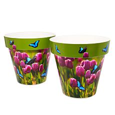 Greanbase 15" Printed Planters - Set of 2