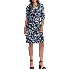 H Halston Jet Set Jersey Knit Wrap Dress