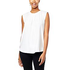 H Halston Super-Soft Knit Sleeveless Top with Scarf Tie Back