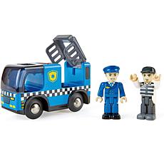 Hape Police Car with Light, Siren & Removable Figurines