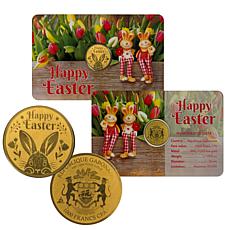 Happy Easter Bunnies 1/1000 oz. Gold Coin and Easter Card Sleeve