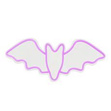 Haunted Hill Farm 13.8-in. Neon Purple LED Bat Wall Decoration for ...