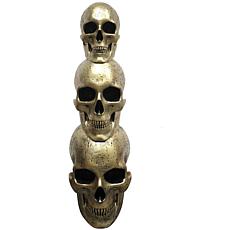 Haunted Hill Farm 3' Golden Skull Stack Pre-lit LED Resin Figurine  