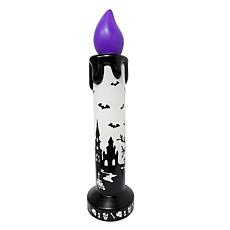 Haunted Hill Farm 3.3-Ft. LED Flicker Wick Halloween Candle Blow Mo...