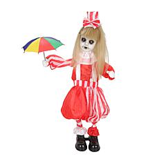 Haunted Hill Farm 3.3-Ft. Standing Animated Girl with Umbrella Anim...