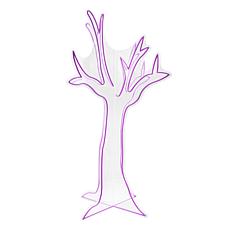 Haunted Hill Farm 3.7-Ft. Neon Purple LED 3D Ghost Tree Decoration ...