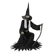 Haunted Hill Farm 4.3-Ft. Animated Sitting Witch Animatronic