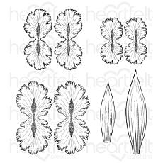 Heartfelt Creations Iris Garden Petals Cling Stamp Set