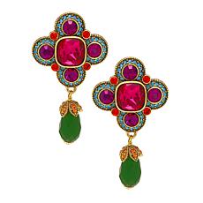 Heidi Daus "Ancient Artifact" Crystal and Glass Drop Earrings