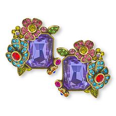 Heidi Daus Bunny Garden Multicolor Crystal Bronzetone Earrings