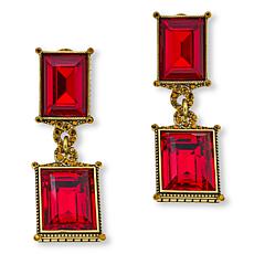 Heidi Daus Charmed Nouveau Glass and Crystal Drop Earrings