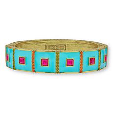Heidi Daus Color Crazy Art Deco Enamel and Crystal Bangle Bracelet