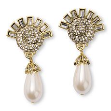 Heidi Daus Forever Love Crystal and Bead Drop Earrings