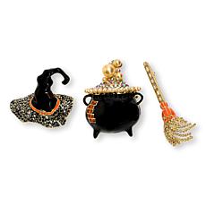 Heidi Daus Hearth Essentials Multicolor Crystal Pin 3-piece Set