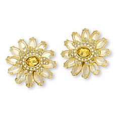 Heidi Daus "In Vogue" Glass and Crystal Flower Earrings