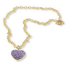 Heidi Daus Love, Heidi Violet Crystal Locket Pendant with Necklace