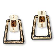 Heidi Daus New Century Enamel and Crystal Doorknocker Earrings