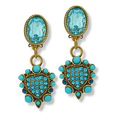 Heidi Daus Santa Fe Heart Crystal Drop Earrings