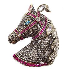 Heidi Daus Show Pony Bronzetone Crystal Pin