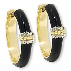 Heidi Daus Slim Pickens Goldtone Pavé Accent Hoop Earrings