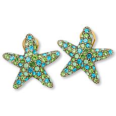 Heidi Daus Starfish Pavé Crystal Button Stud Earrings