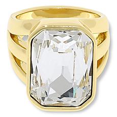 Heidi Daus Sunray Goldtone Octagonal Stone Solitaire Ring