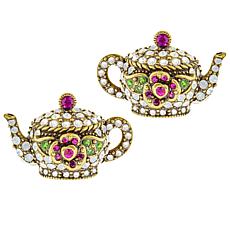 Heidi Daus Tea Time Bronze-Tone Crystal Stud Earrings