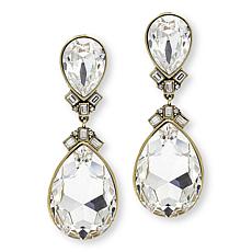 Heidi Daus Ultimate Elegance Clear Pear Design Drop Earrings