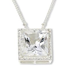 Herkimer Mines 12ct Princess-Cut "Diamond" Quartz 18" Necklace