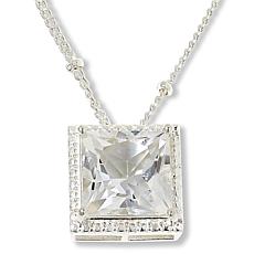 Herkimer Mines 4.5ct Princess-Cut "Diamond" Quartz 18" Necklace