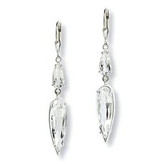 Herkimer Mines Sterling Silver "Diamond" Quartz 2-Stone Drop Earrings