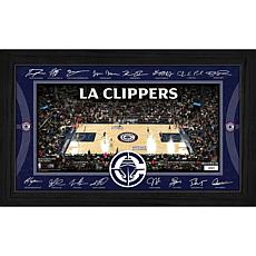 Highland Mint Los Angeles Clippers Signature Court Print in Wood Frame