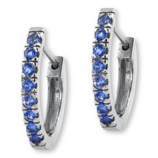 House of Ellure Pink or Blue Sapphire Hoop Earrings