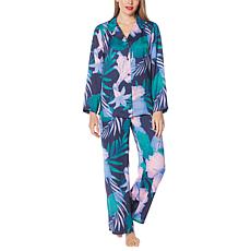 IMAN Global Chic 2-piece Floral Print Satin Pajama Set