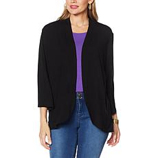 IMAN Global Chic 3/4-Sleeve Open Front Knit Cardigan