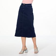 IMAN Global Chic Denim Midi Skirt