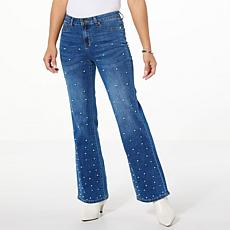 IMAN Global Chic Embellished Denim Bootcut Jean