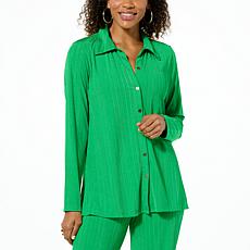 IMAN Global Chic Ribbed Knit Button-Front Topper