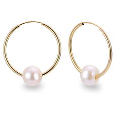 Imperial Pearls 10K Cultured Freshwater Pearl 18mm Hoop Earrings