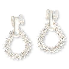 Imperial Silver Diamond-Cut Wheat Chain Pear Drop Earrings