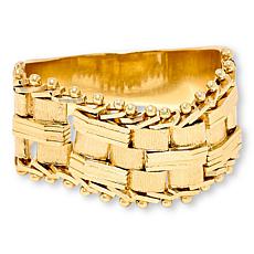 Imperial Silver Flexible Multi-Row Diamond-Cut Cobblestone Ring