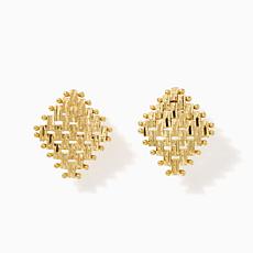 Imperial Silver Satin Lame' Diamond-Cut Earrings
