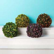 Improvements 13" Boxwood Sphere with Lights - Set of 2