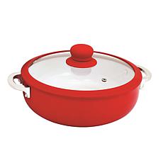 IMUSA 6.9-Quart Ceramic Nonstick Caldero with Glass Lid - Red