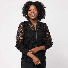 In Earnest Lace Baseball Jacket