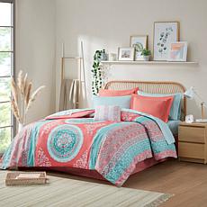 Intelligent Design Loretta Coral Twin XL Comforter and Sheet Set