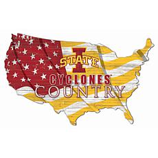Iowa State University USA Shape Flag Cutout