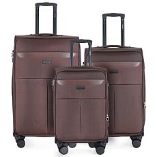 IZOD Liam 3pc  Expandable Softside Luggage Set with Spinners & Lock
