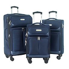 IZOD Ocean 3pc Expandable Luggage Set w/Spinner Wheels & Lock
