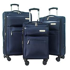 IZOD River 3pc Expandable Luggage Set w/Spinner Wheels & Lock